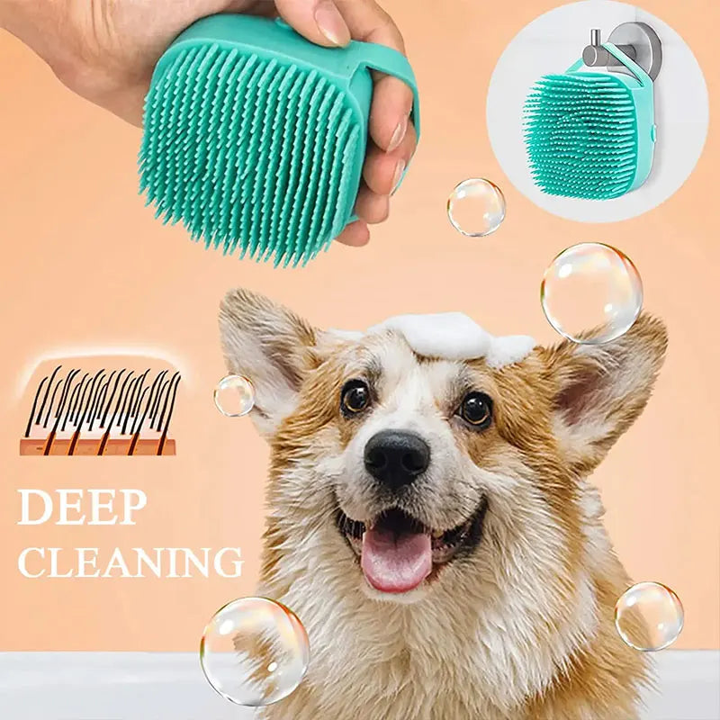 Perie de baie din silicon pentru animale de companie