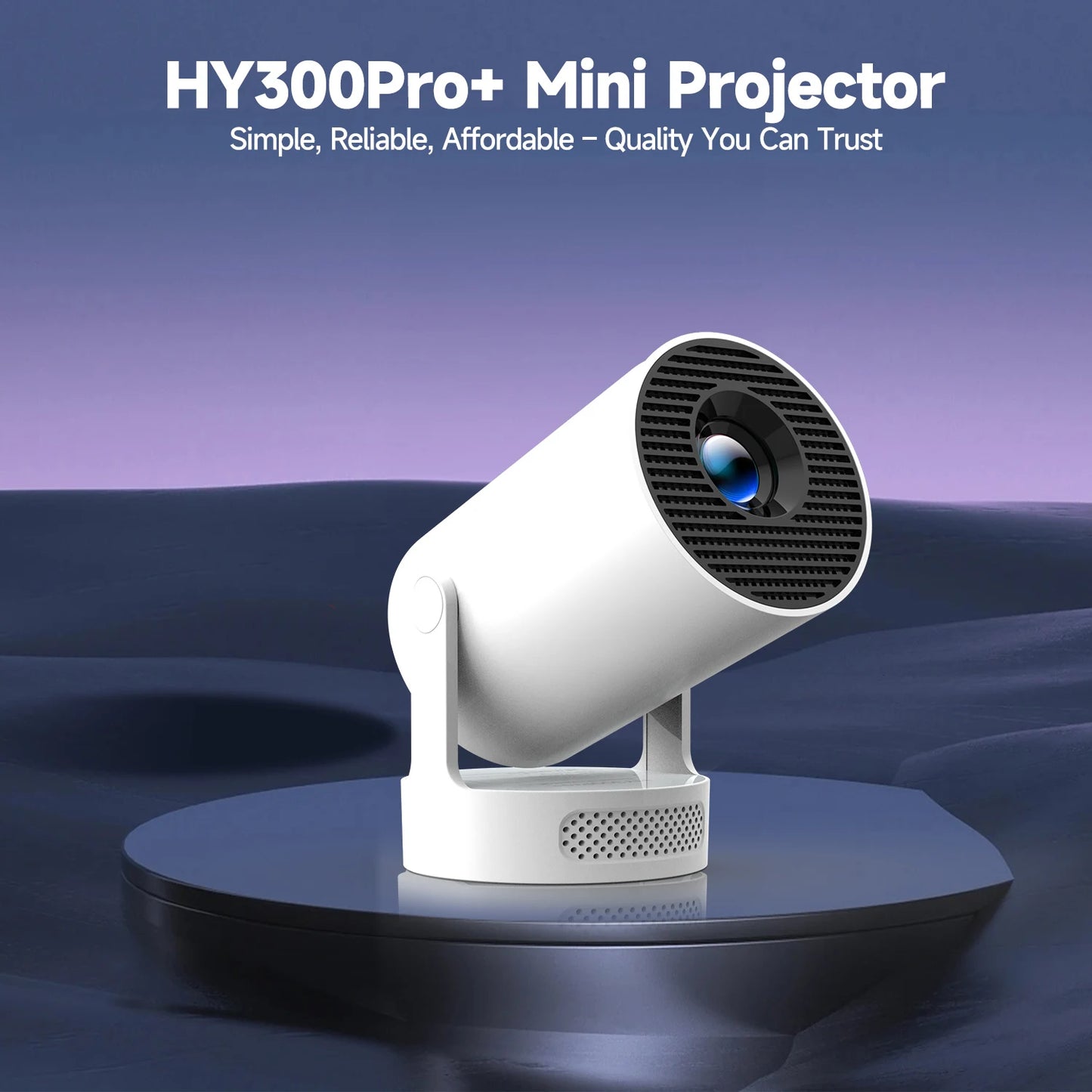 Proiector Magcubic HY300 Pro+ 2025 Android 11, 300 ANSI lumeni, WiFi 6, Bluetooth 5.4, 1080P, suport 4K, proiector de filme portabil pentru exterior