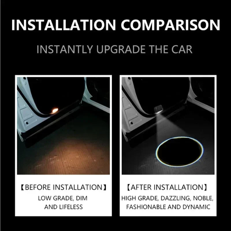 2 buc. Lumină de bun venit cu logo-ul ușii mașinii, HD, wireless, proiector de curtoazie, LED, accesorii pentru lămpi, pentru modele de vehicule universale