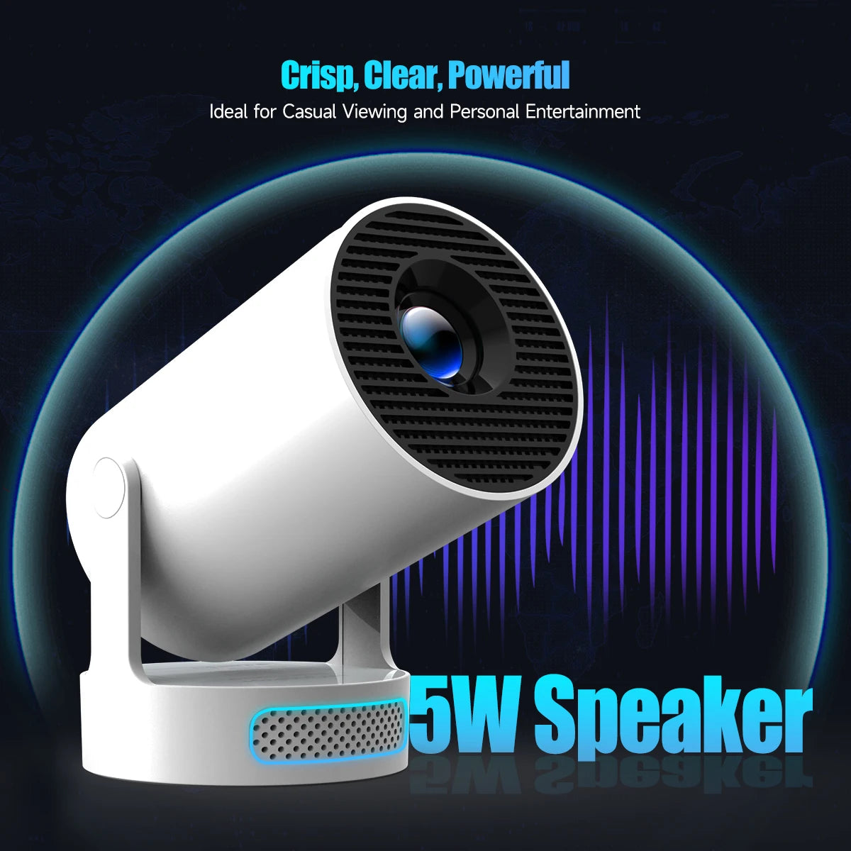 Proiector Magcubic HY300 Pro+ 2025 Android 11, 300 ANSI lumeni, WiFi 6, Bluetooth 5.4, 1080P, suport 4K, proiector de filme portabil pentru exterior
