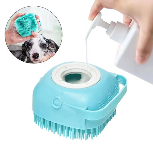 Perie de baie din silicon pentru animale de companie