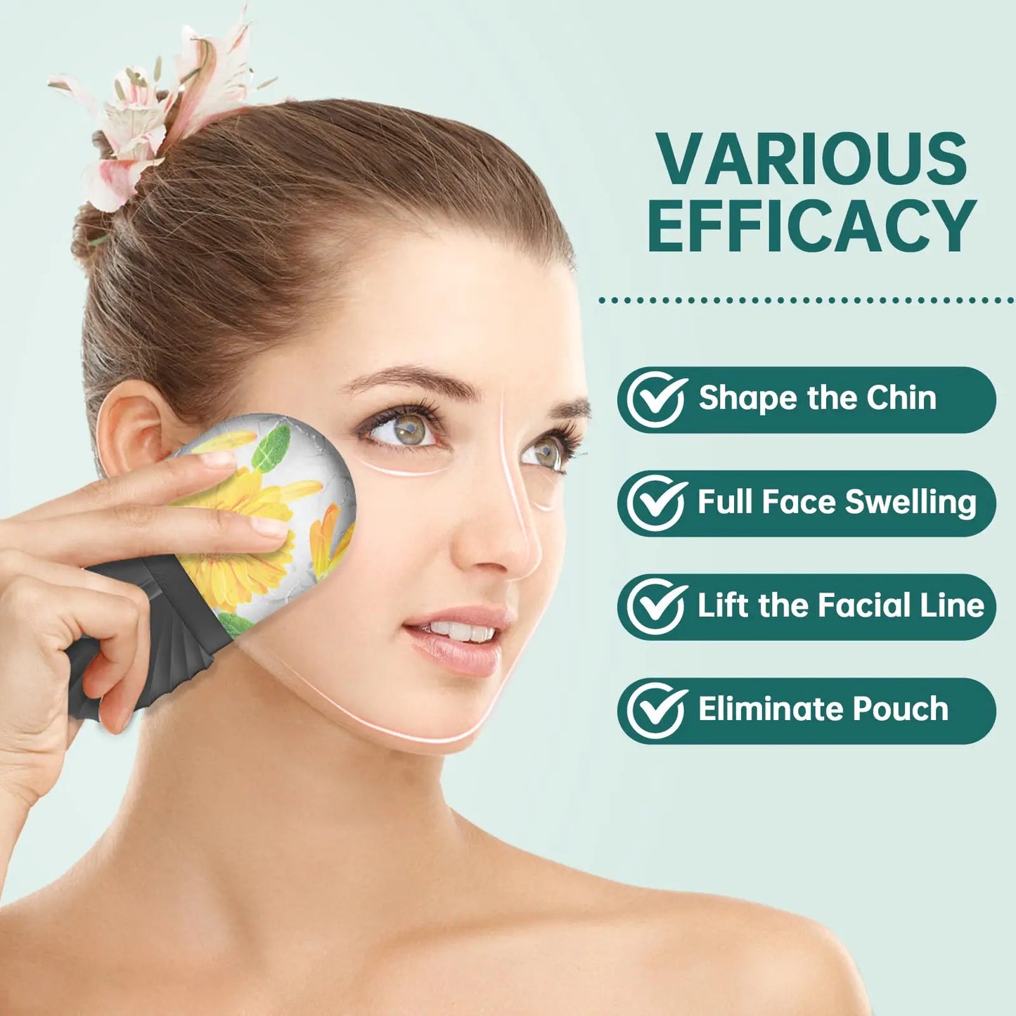 1/2/3 buc role de gheață pentru îngrijirea pielii faciale, set de role de gheață, role faciale Gua Sha, set de instrumente pentru față, role de masaj facial pentru lifting și conturare