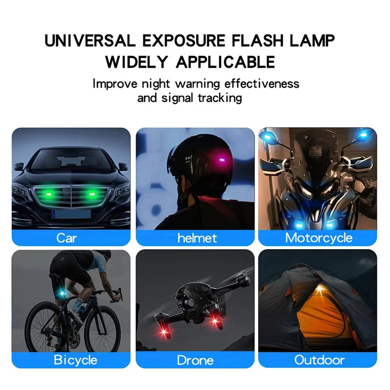 2/4 buc 8 culori lumini stroboscopice cu LED pentru decorarea mașinii fără fir