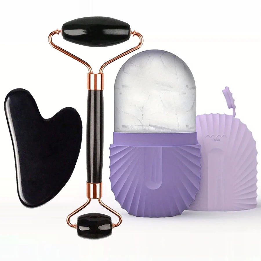 1/2/3 buc role de gheață pentru îngrijirea pielii faciale, set de role de gheață, role faciale Gua Sha, set de instrumente pentru față, role de masaj facial pentru lifting și conturare